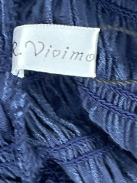 Vestido R.Vivimo Cuello V Fruncido Azul-Talla XL