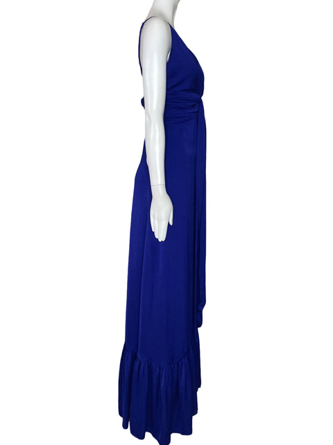 Vestido Via Vai Drapeado Tiras Azul-Talla M