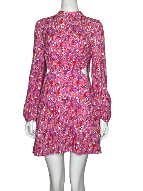 Vestido Miss Selfridge Estampado Floral Rosa - Talla 8