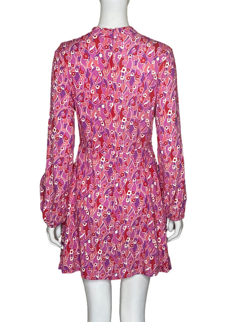 Vestido Miss Selfridge Estampado Floral Rosa - Talla 8