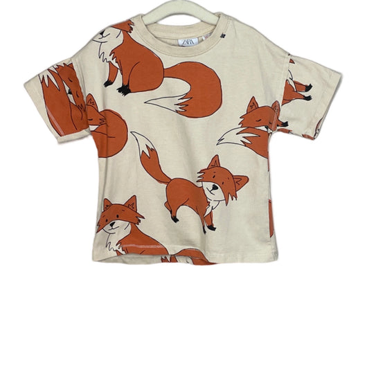 Camiseta Zara Zorro Beige Talla-3 anos