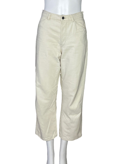 Pantalón Banana Republic Tiro Alto Botones Blanco-Talla 27