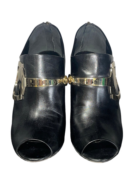 * Calzado Gucci Rooney Peep Toe Negro-Talla 37.5