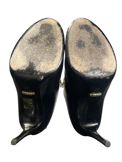 * Calzado Gucci Rooney Peep Toe Negro-Talla 37.5