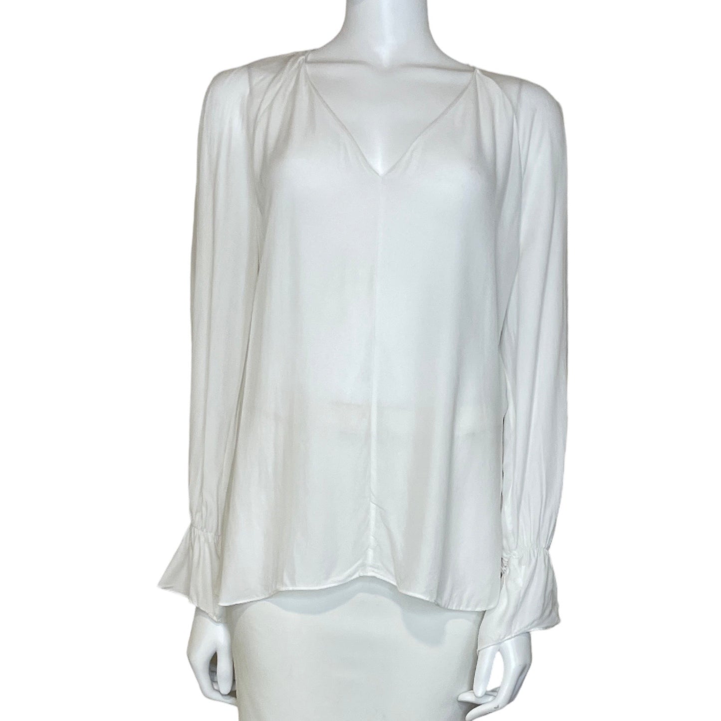 Blusa Massimo Dutti Cuello V Blanca Talla-M