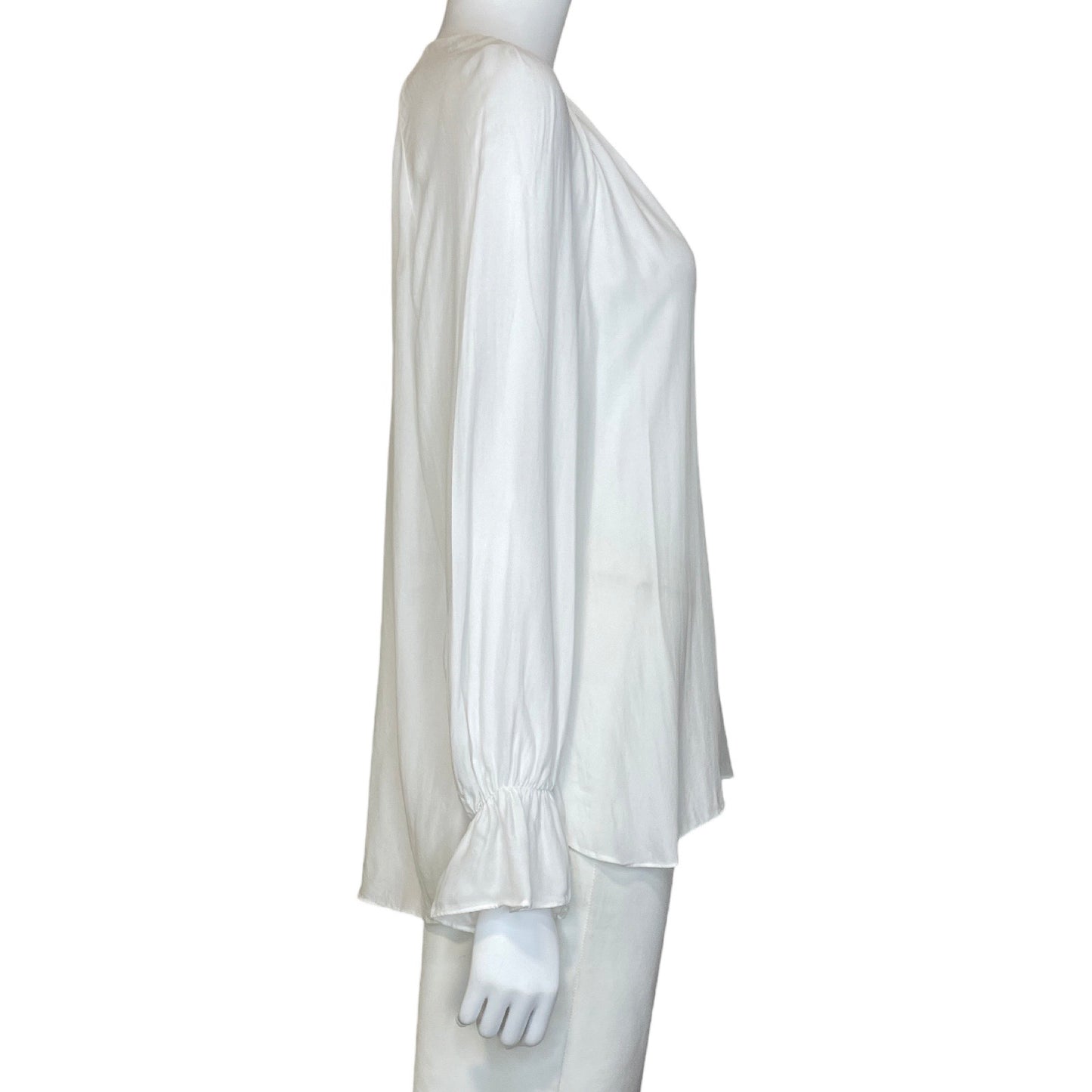 Blusa Massimo Dutti Cuello V Blanca Talla-M