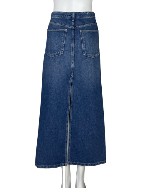 Falda Zara Tiro Alto Denim Maxi Azul-Talla M