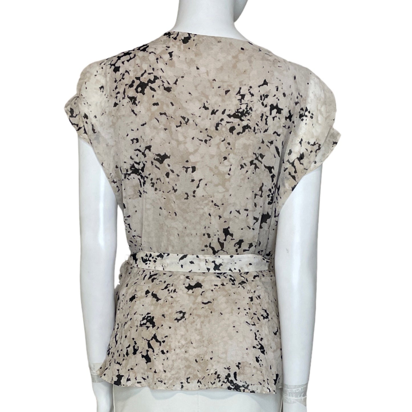 Blusa Halston Estampado Beige Talla-L