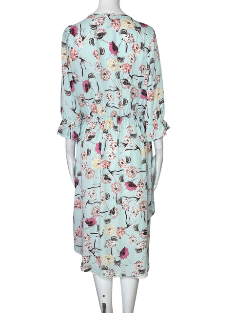 Blusa Via Vai Flores Capa Azul-Talla L