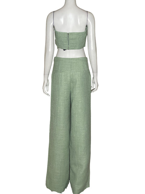 Set Tesoro TPS Top + Pantalón Tweed Verde - Talla M