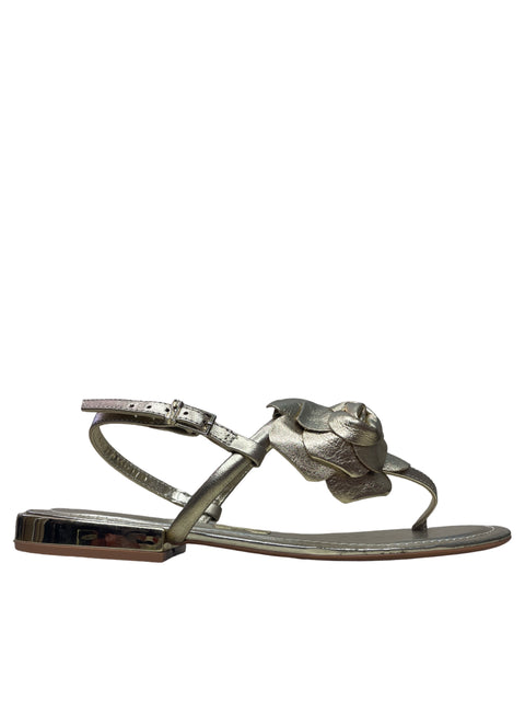 Calzado Santa Lola Couro Metalizado Dorado-Talla 37