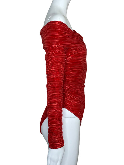 Body Sabina Musayev Fruncido Metalizado Naranja-Talla M