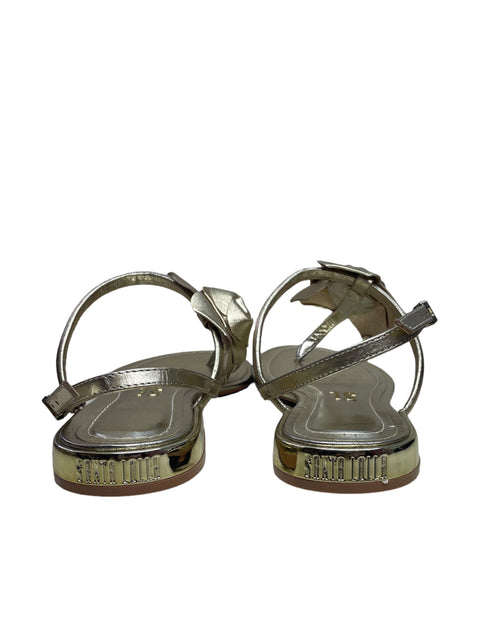 Calzado Santa Lola Couro Metalizado Dorado-Talla 37