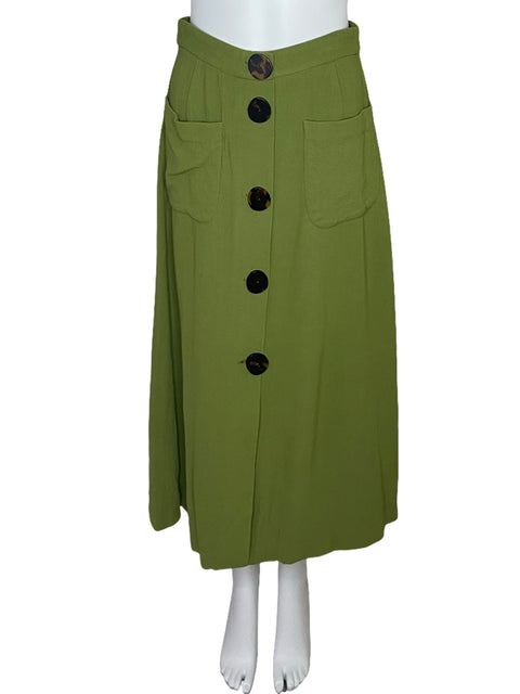 Falda Uterque Botones Verde-Talla S