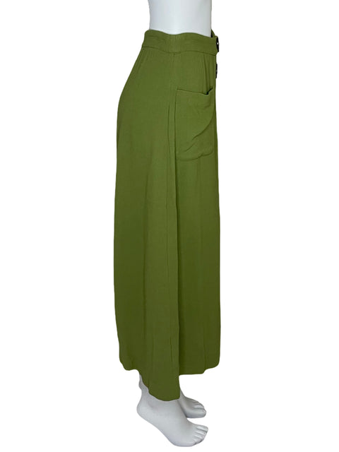 Falda Uterque Botones Verde-Talla S