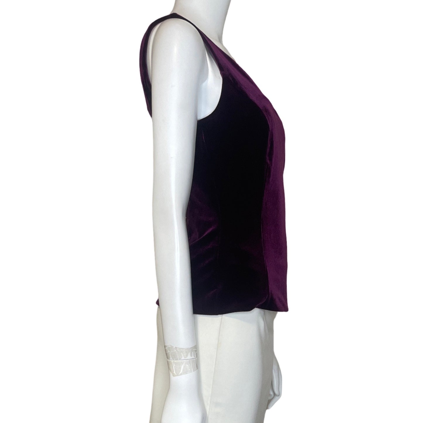 Blusa White House Terciopelo Morado Talla-2