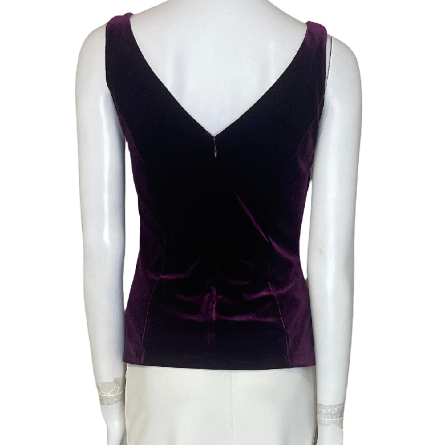 Blusa White House Terciopelo Morado Talla-2