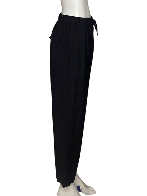 Pantalón Zara Cargo Bolsillos Negro - Talla S
