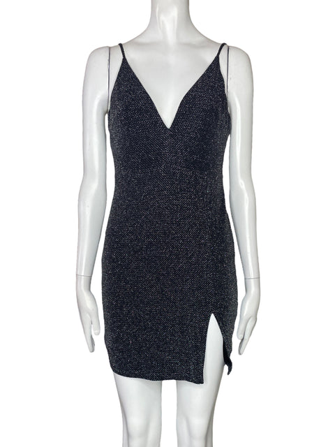 Vestido Lush Brillo Tiras Negro-Talla S