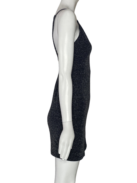 Vestido Lush Brillo Tiras Negro-Talla S