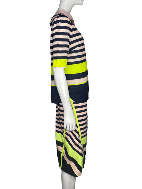 Set Ted Baker Blusa + Falda Estampado Azul  - Talla 2