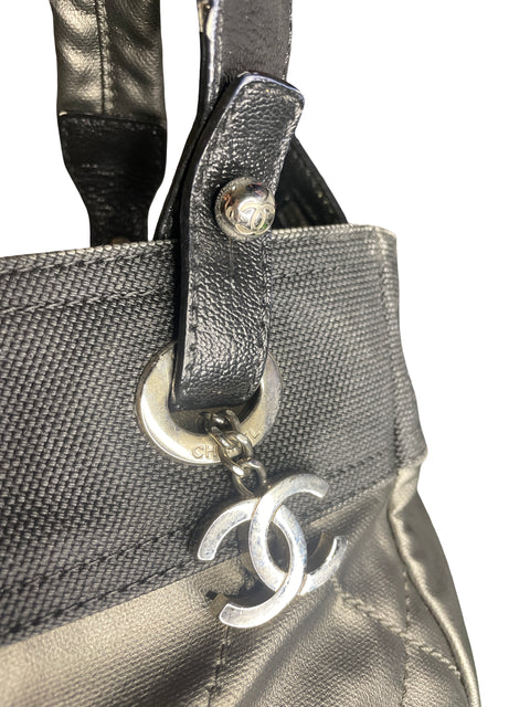 * Cartera Chanel Tote Cabas Metalizado Gris-TallaS