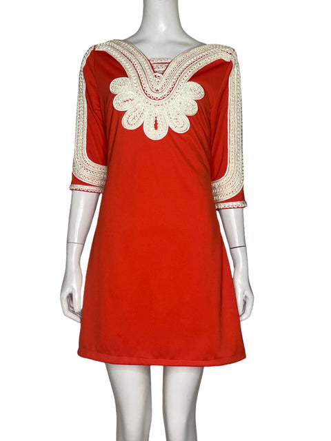 Vestido Beautiful Bordados Naranja - Talla S