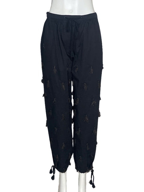 Pantalón Tory Burch De Popelina Con Cordon Negro - Talla 4