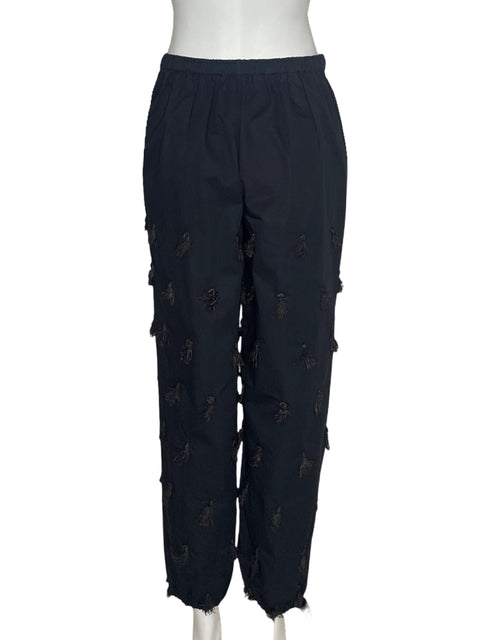 Pantalón Tory Burch De Popelina Con Cordon Negro - Talla 4