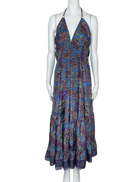 Vestido S.N Moda Estampado Azul-Talla U