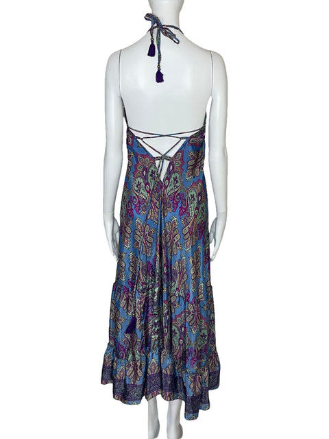 Vestido S.N Moda Estampado Azul-Talla U