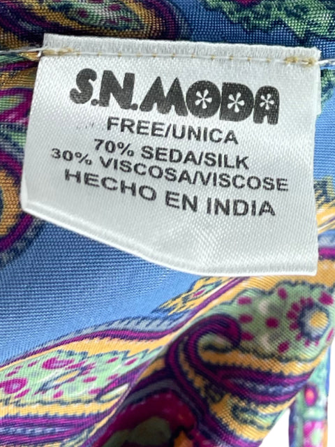 Vestido S.N Moda Estampado Azul-Talla U