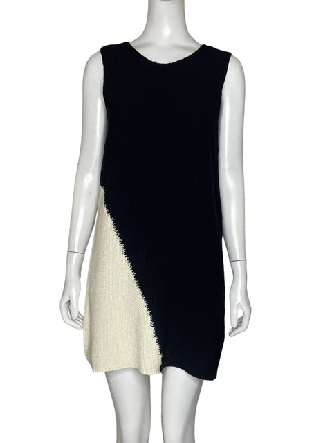 Vestido Zara Acanalado Sin Mangas Negro - Talla S