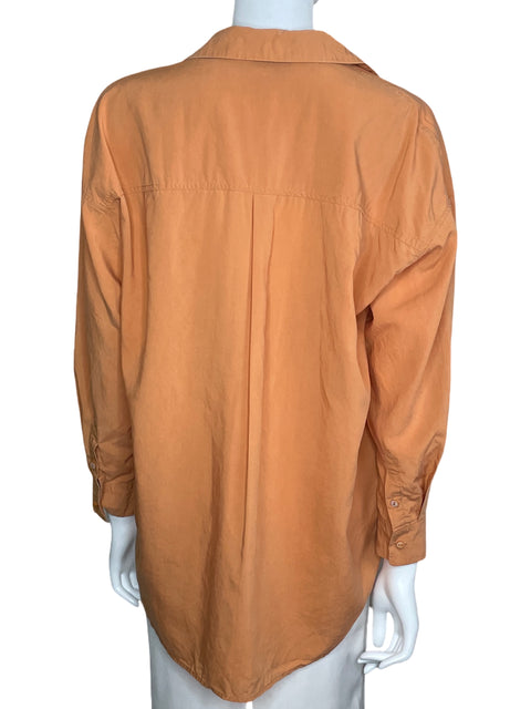 Camisa Sfera Manga Larga Bolsillos Naranja-Talla M