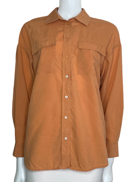 Camisa Sfera Manga Larga Bolsillos Naranja-Talla M