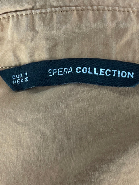 Camisa Sfera Manga Larga Bolsillos Naranja-Talla M