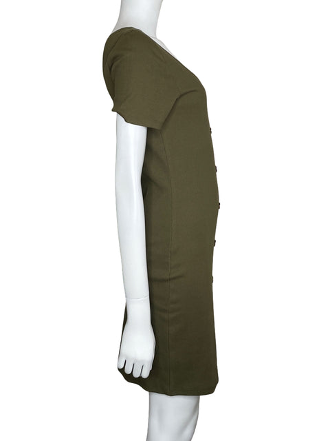 Vestido Refill Acanalado verde-Talla G