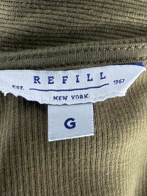 Vestido Refill Acanalado verde-Talla G