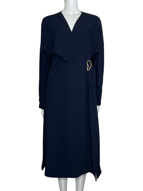 Vestido Adolfo Dominguez Crossbody Midi Azul-Talla 42