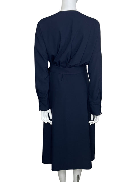 Vestido Adolfo Dominguez Crossbody Midi Azul-Talla 42