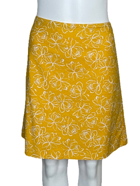 Falda Ann Taylor Floral Amarillo-Talla 12