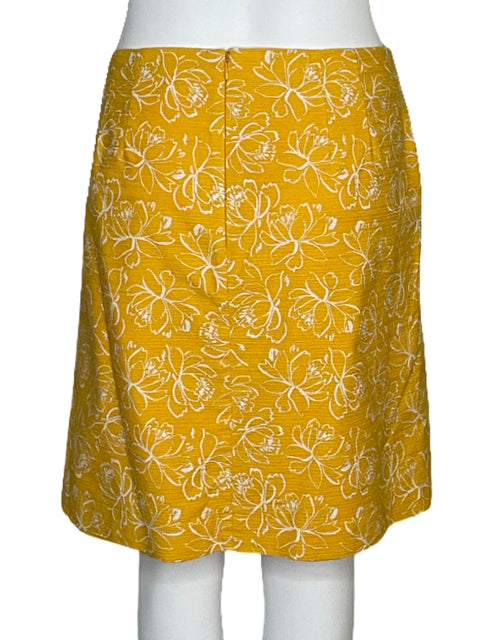 Falda Ann Taylor Floral Amarillo-Talla 12