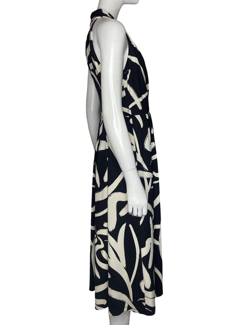 Vestido Donna Karan Sin Mangas Animal Print Blanco - Talla 2