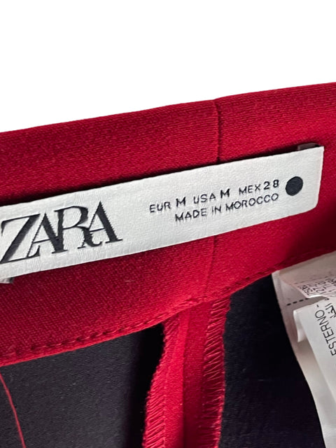 Faldashort Zara Cinturon Cruzado Rojo-Talla M