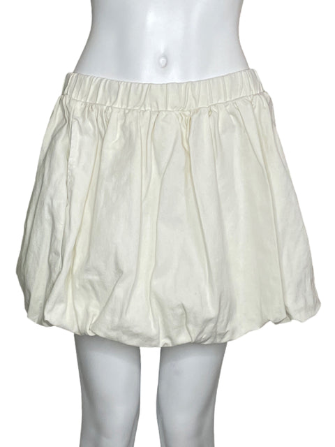 Falda Double Zero Globo Denim Blanco-Talla M