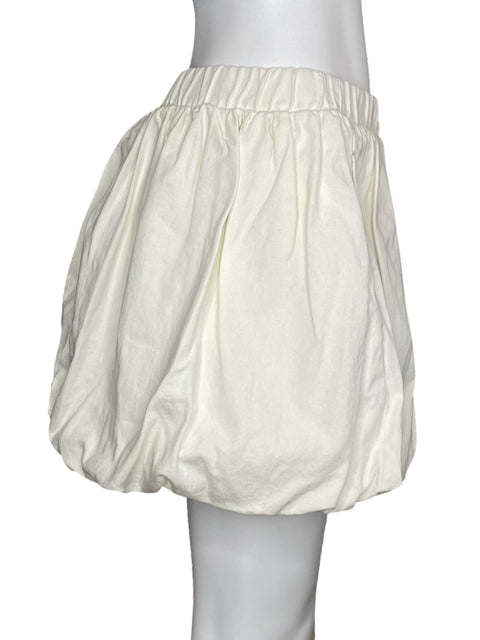 Falda Double Zero Globo Denim Blanco-Talla M