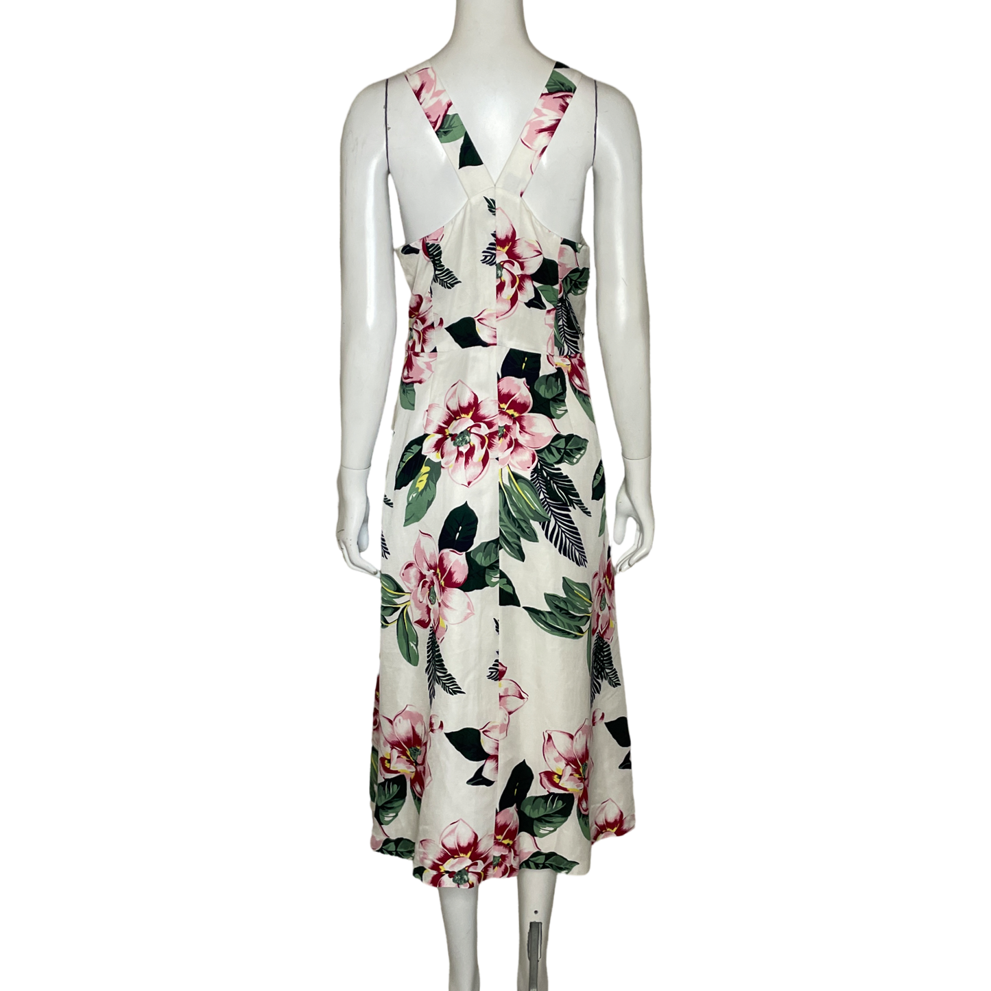 Vestido Floral Banana Republic Blanco-Talla 10