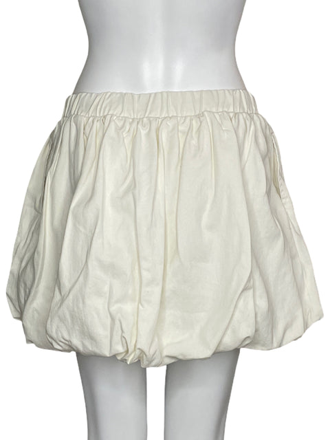 Falda Double Zero Globo Denim Blanco-Talla M