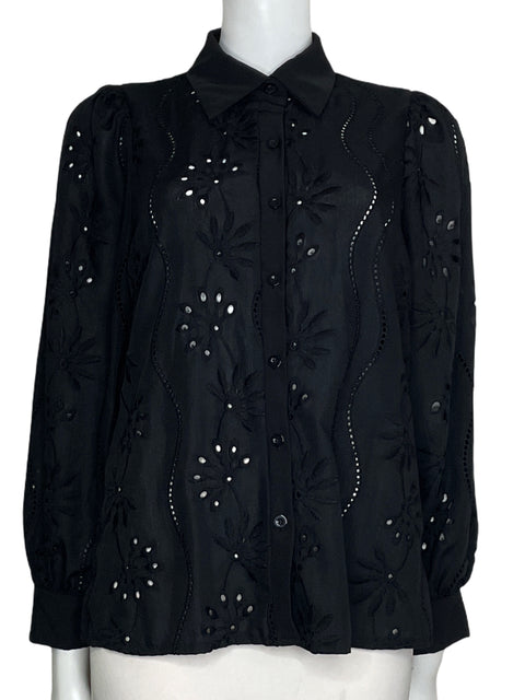 Camisa Tesoro TPS Troquelada Manga Larga negro-Talla M