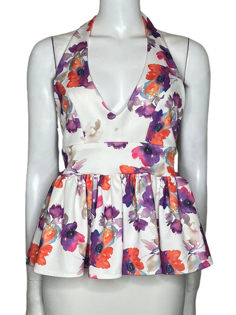 Blusa Natalia Munarriz Floral Blanco-Talla S